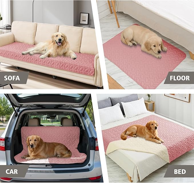 Ameritex Waterproof Pet Bed Cover Anti-Slip Dog Bed Blanket for Sofa and Furniture Waterproof New Pattern Design (Pink, 30x80 Inch (Pack of 1))