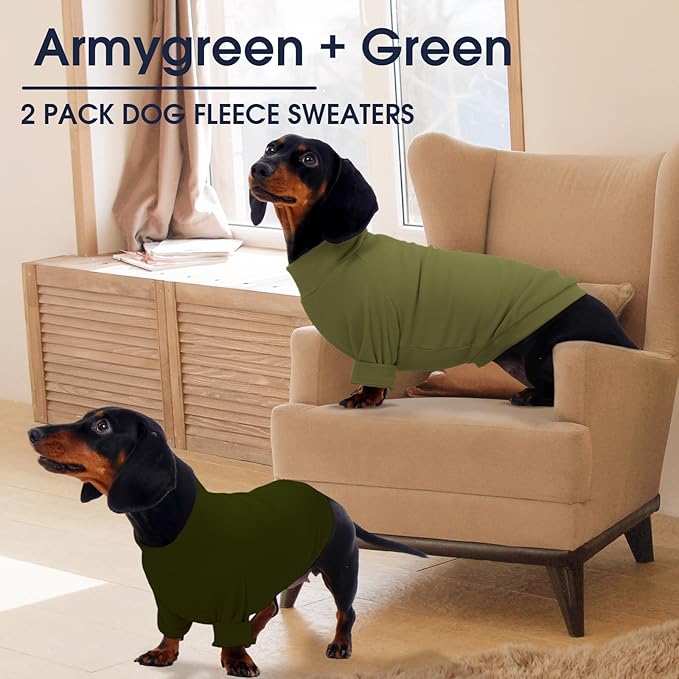 IECOii 2 Pack XXXL Dog Fleece Sweater for Extra Large Dogs, Warm Dog Turtleneck with Stretch for Doberman Sweater, Fall Winter Pullover Dogs Sweatshirt with Sleeve, Outdoor Sweaters for Walking, 3XL
