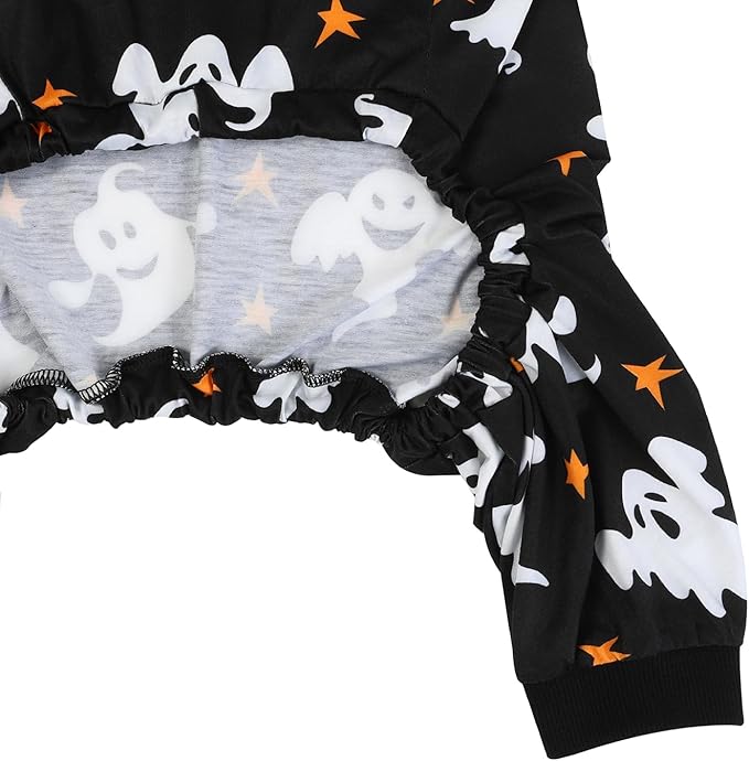 HDE Dog Pajamas One Piece Jumpsuit Lightweight Dog PJs Shirt for M-3XL Dogs Ghostly Stars - L