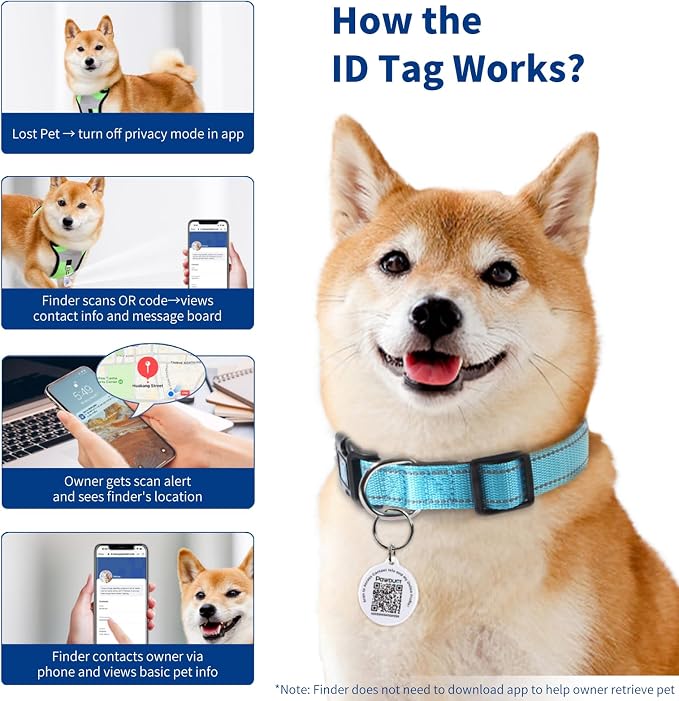 Personalized Dog Collar for Puppy, Custom QR Tag, Extra Small, Blue | Reflective Dog Collar, Quick Release Buckle, Adjustable and Comfortable Nylon Pet Collar, Lightweight for Boy Girl dogs