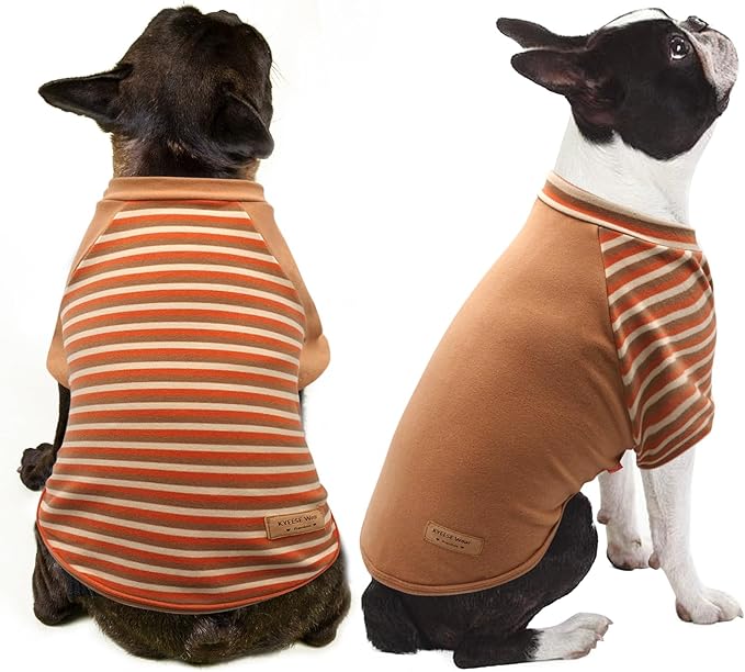 KYEESE 2Pack Small Dog Sweater, Soft Puppy Sweatshirt Pullover Stretchy Dog Sweater for Small Dogs Girl Boy, Lightweight Fleece Cat Shirt Pet Clothes with Sleeves, S
