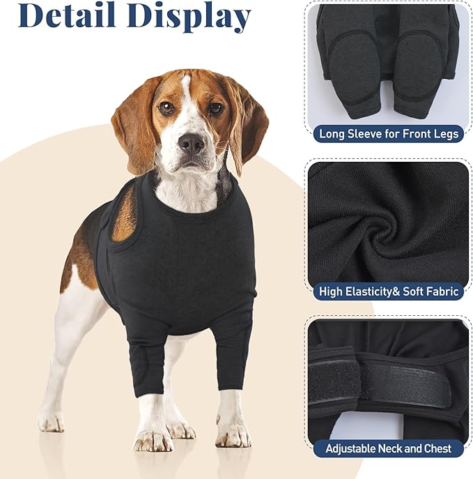 Nanaki Surgery Dog Recovery Suits for Front Legs, Dog Leg Sleeve to Stop Licking, Doggy Anti-Lick Wounds Pants, Pet Wound Cover Protective Sleeves Arm Protector for Injuries & Joint Pain