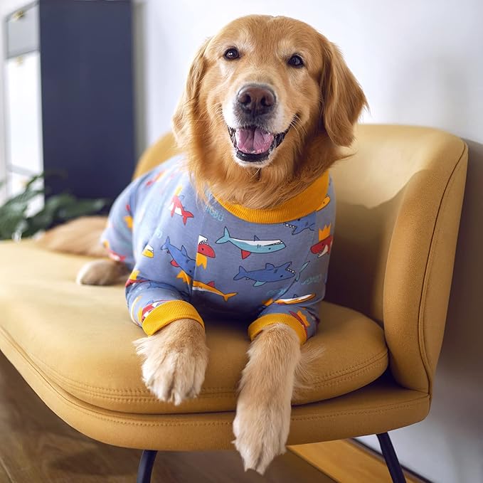 Dog Recovery Suit After Surgery Female Male, Medium Large Dog Neuter Shirt Cone Alternatives Prevent Licking Surgical Onesies (Grey Shark, 5XL)