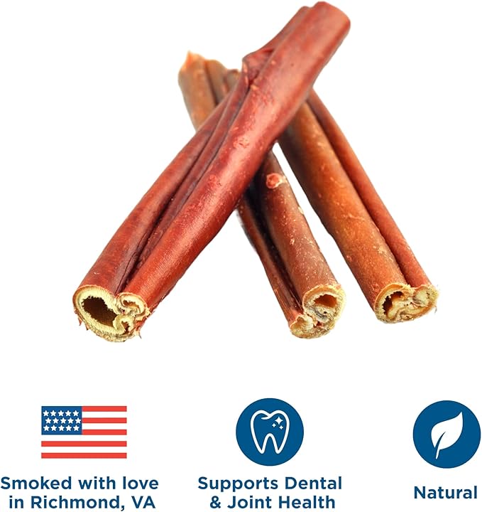 Best Bully Sticks Smoked Bully Sticks with Collagen for Dogs - 5-6 Inch, 5 Count (Pack of 1) - Natural, Grain Free Dog Chews - Medium, Long-Lasting Treats for Aggressive Chewers