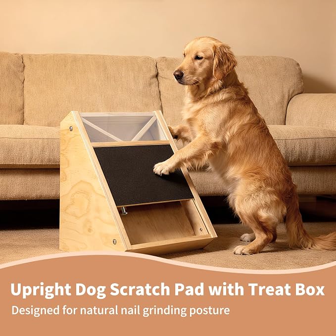 Dog Scratch Board with Treats (Light Natural Pine)
