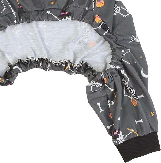 HDE Dog Pajamas One Piece Jumpsuit Lightweight Dog PJs Shirt for M-3XL Dogs Skeleton Bones - 2XL