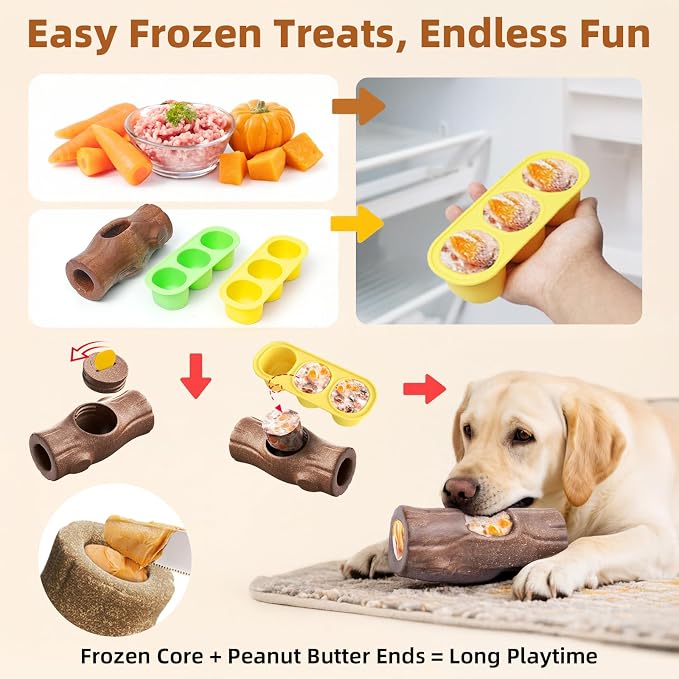 2 Pack Dog Toys for Aggressive Chewers Brown