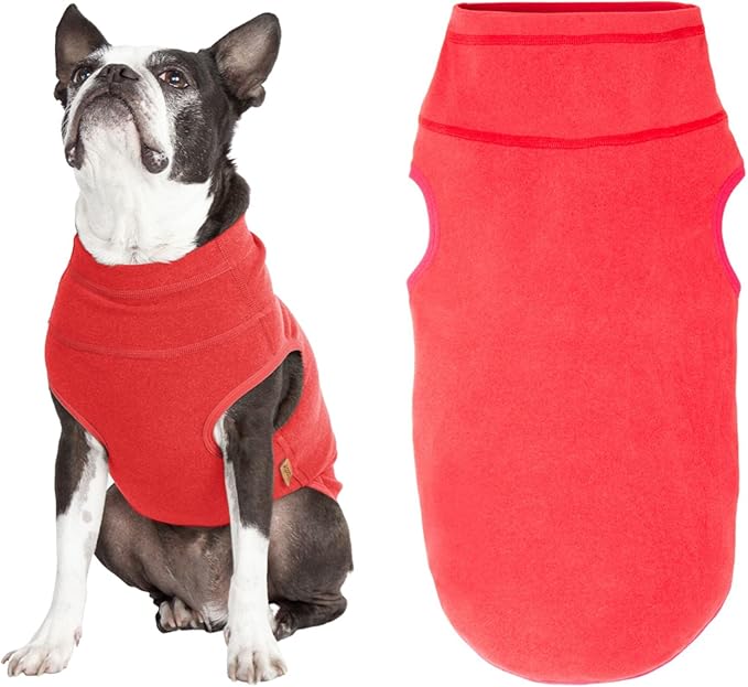 Gooby Microfiber Stretch Fleece Vest Dog Sweater - Tomato Red, 5X-Large - Warm Pullover Microfiber Fleece Dog Jacket for Small to Large Dogs