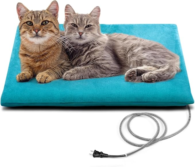 PETNF Outdoor Pet Heating Pad for Cats Dogs Waterproof Cat Warming Pad Outdoor Outside Safe Electric Heating Pad for Feral Cat House Heated Dog Bed Mat 20"X16"