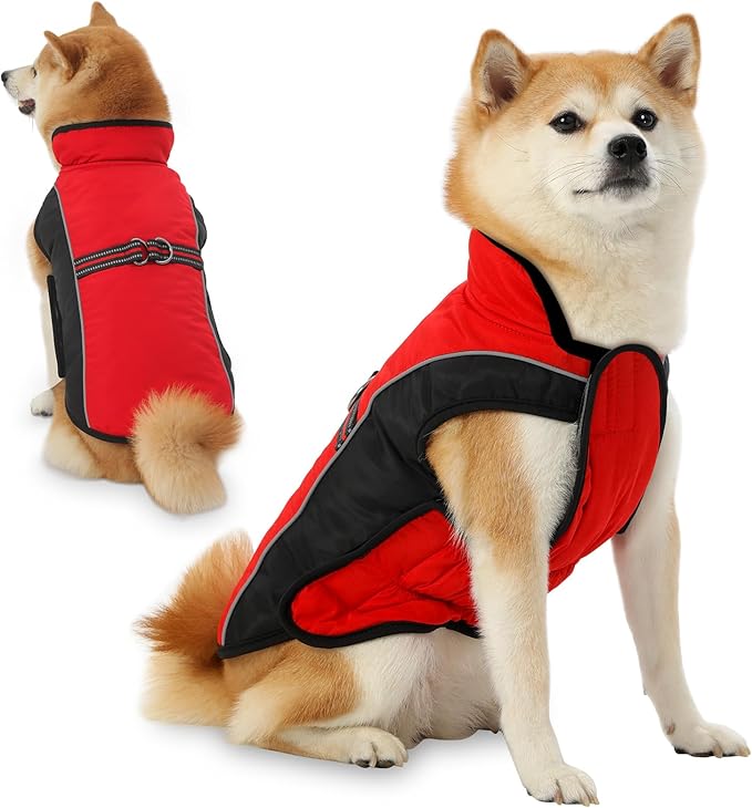 Dog Coat, Water-Resistant Dog Clothes, Warm Fleece Lining Dogs Coats, Winter Windproof Dogs Jackets with Reflective, Pet Vest for Small Medium Large Pets - 1 PCS