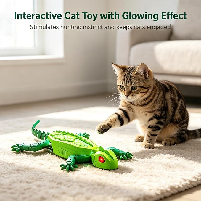 Remote Control Lizard Cat Toy,Remote Control Rechargeable Wall Climbing Gecko Toy, Wall Crawling Lizard Interactive Pet Play Accessory, Fun Prank Entertainment Toy for Cats and Dogs (Pink)