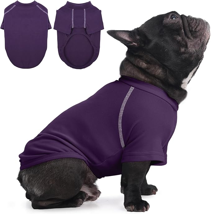 IECOii Dog Sweaters for Small Dogs Girl,Fleece Dog Sweatshirt with Sleeve, Stretchy & Lightweight Cozy Fall Sweater for Small Medium Size Dogs, Pet Pullover Jumper for Pug, Westie Sweaters,Purple,M