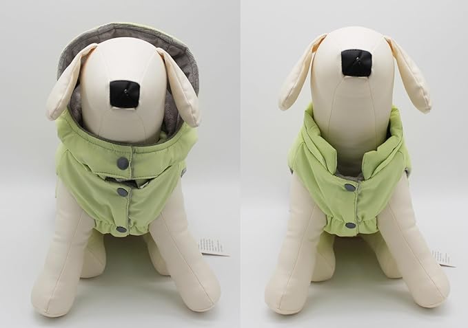 Warm Dog Coat Jacket with Detachable Hood Harness Hole Winter Coat Pet Clothes Dog Cold Weather Coats Cozy Snow Jacket Vest for Small Medium Large Dogs - Blake (Mint, X-Small)