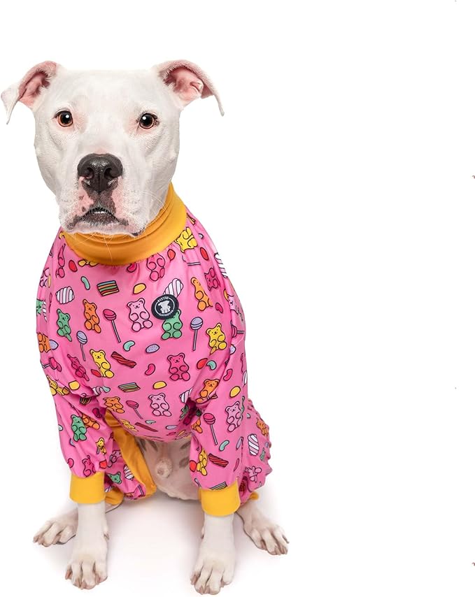 Pittie Clothing Pit Bull Dog Pajamas – Full Coverage Dog Onesie, Soft Pajama Outfit for Medium, Large, XL & XXL Breeds