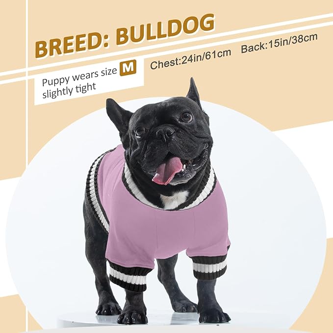 FUAMEY Dog Pullover Sweatshirt，Dog Winter Sweaters Warm Dog Clothes Dog Vest Thick Puppy Pullover Soft Pet Fleece Sweater Cute Doggie Boy Girl Outfit for Small Medium Dogs Lavender S