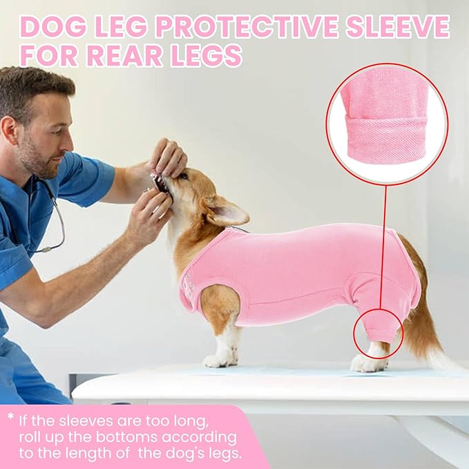 Nanaki Dog Surgery Suit Female Spay, Leg Sleeves for Dog Rear Legs, Doggy Onesie for Surgery Female, Doggy Recovery Suit Male Abdomen, Pet Wound Care Heal Protector, Surgical Suits for Pet Spay