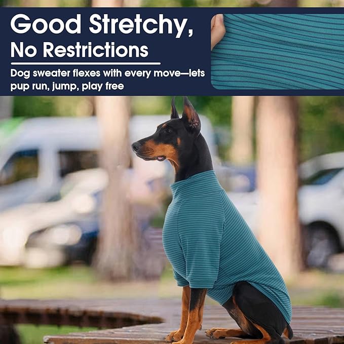 IECOii 2 Pack XXL Dog Fleece Sweater for Large Dogs, Warm Dog Turtleneck with Stretch for Pitbull Sweater, Fall Winter Pullover Dogs Sweatshirt with Sleeve, Indoor & Outdoor Sweaters for Walking, 2XL