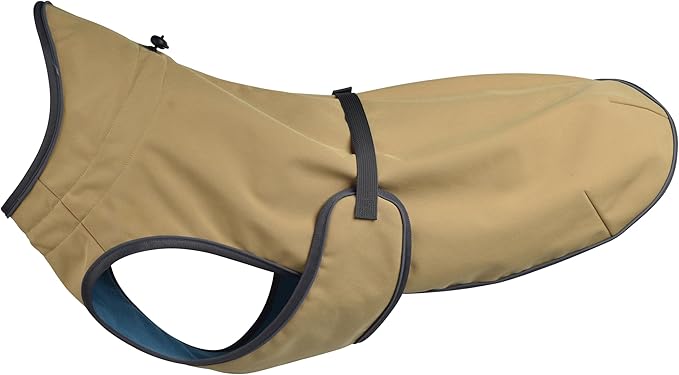 Water-Repellent Dog Winter Vest, Fleece Lined Warm Jacket for Hiking & Running, Adjustable Athletic Fit with Anti-Slip Leg Straps for Active Dogs (Brown, Large)