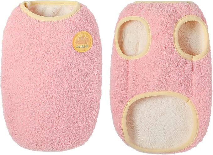 Fleece Lined Dog Vest for Winter Warm Soft Sweater for Small Medium Dog Cat Cute Puppy Kitten Clothes A Pink Medium