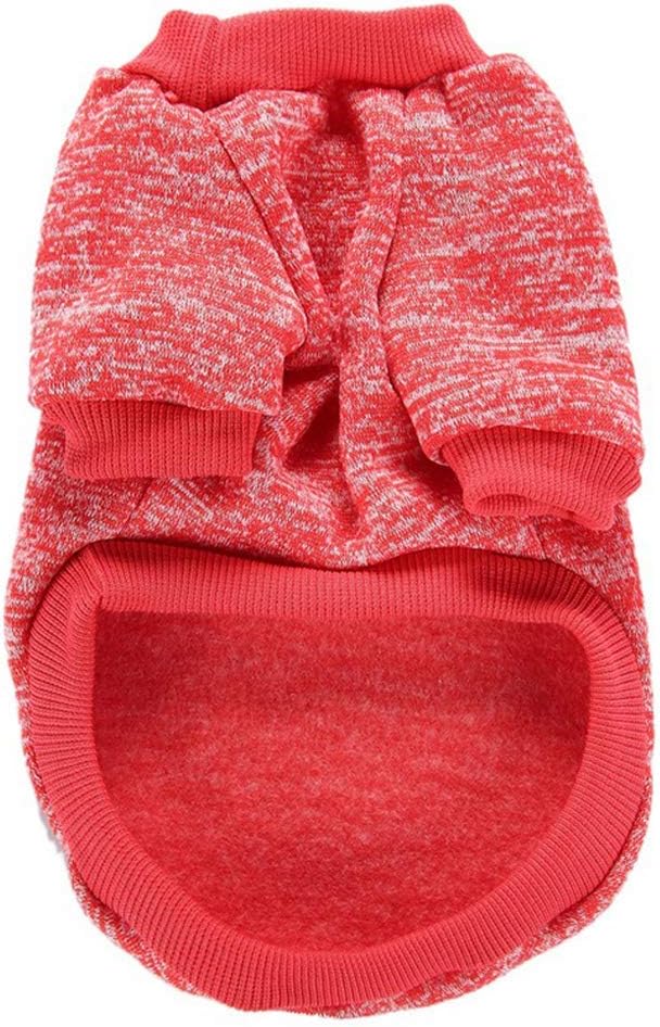 Jecikelon Dog Clothes Dogs Sweater Soft Puppies Clothing Winter Puppy Sweaters Warm Outfit for Dogs Small XXS XS Cat Apparel (Red, XL)