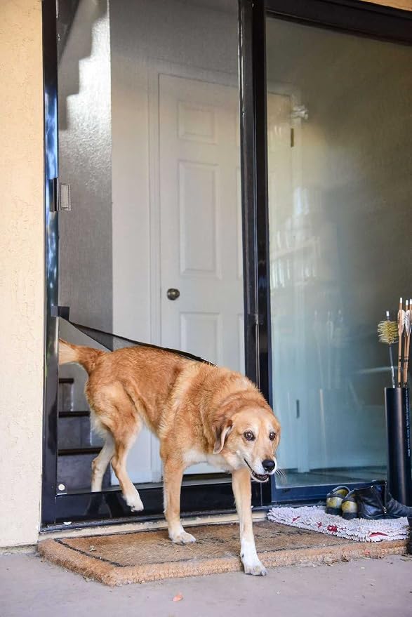 PetDoors Screen Pet Door Conversion Kit | Doggie for Door| Patio Screen, Sliding Glass Porch Screens Convert Your Into A Cat or Door, Black Tape (v2), One Size Fits All, (05PP-C0000-0B)