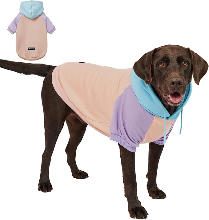 Tuff Pupper Dog Hoodie | Premium Quality Insulated Fabric | Ultra Soft Interior for Superior Comfort | Elastic Cuffs & Drawstring for Warmth | Stretch Fit Suitable for All Breeds (Pastel, XXL)