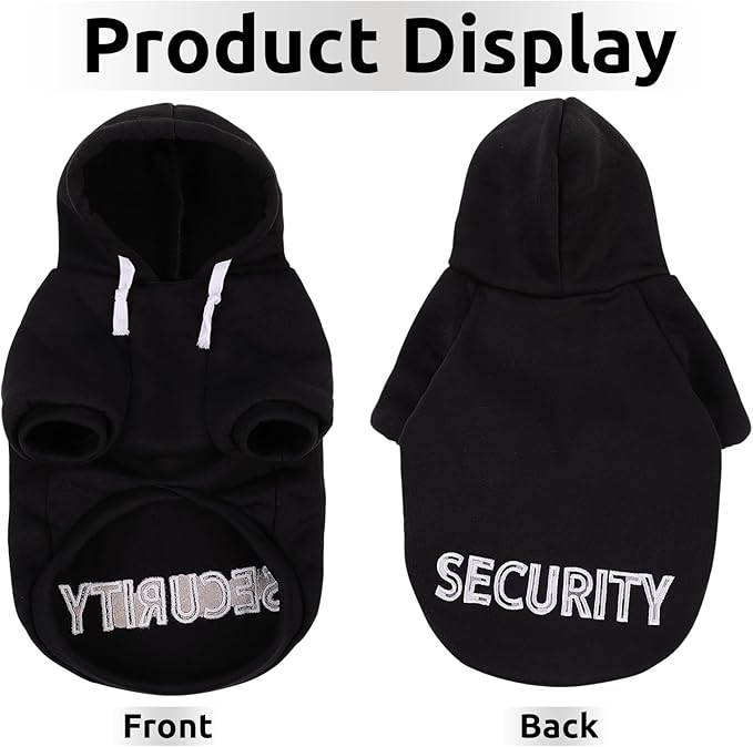 SAWMONG Dog Hoodie,Flannel Pet Hooded Sweater with Hat Puppy Pullover Sweater Shirt,Dog (Security Black,3XL)