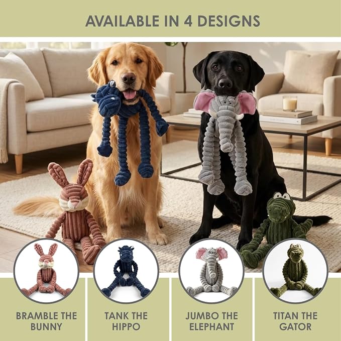 NANDOG My BFF Bramble The Bunny Dog Toy XL, Large Soft Squeaky Toys