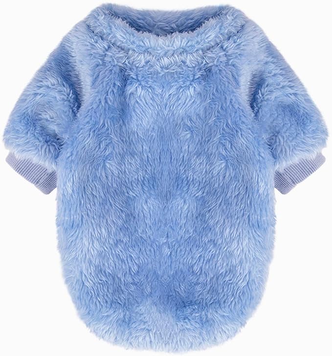 Dog Sweaters Clothes Coat for Small Dogs Boy or Girl Cat Puppy Coat Sweatshirts Soft Warm Fluffy Winter Jacket Apparels (Gray,Blue,Dark Blue, X-Small)