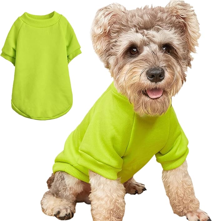 Puppy Sweater for Small Dogs Clothes Warm Winter Cat Clothe Pet Sweatshirt Knitwear Doggie Kitten Clothing, Light Green, Small