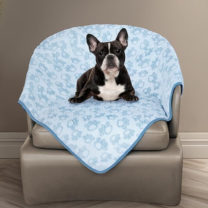Stuffed Dog Blanket, Blue Premium Soft Throw Flannel Fleece Blanket for Medium Small Dogs, Pet Puppy Blankets for Kitten Cat, Christmas Pet Gift for Bed Cover, Couch, Crate(24x32 inch (Pack of 1))