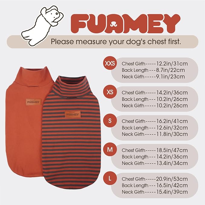 FUAMEY 2 Pack Dog Fleece Vest for Small Dogs,Maltese Chihuahua Stretchy Dog Sweatshirts Warm Dogs Pullover Winter Pet Sweaters with Leash Hole Puppy Turtleneck Sleeveless Orange S