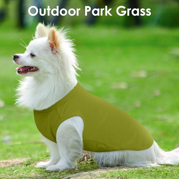 3 Pack XL Green Striped Dog T-Shirts – Lightweight Sleeveless Shirts for Medium Dogs, Breathable Summer Vest for Outdoor Insect Protection & Indoor Air Conditioning Comfort (Green,XL)