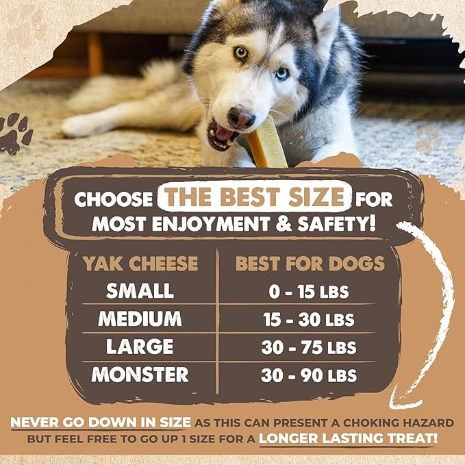 Mighty Paw Yak Cheese Chews for Dogs | All-Natural Long Lasting Pet Treats. Odorless and Great for Oral Health. Limited-Ingredient Chews for Puppies & Power-Chewers (Small, 12 Pack)