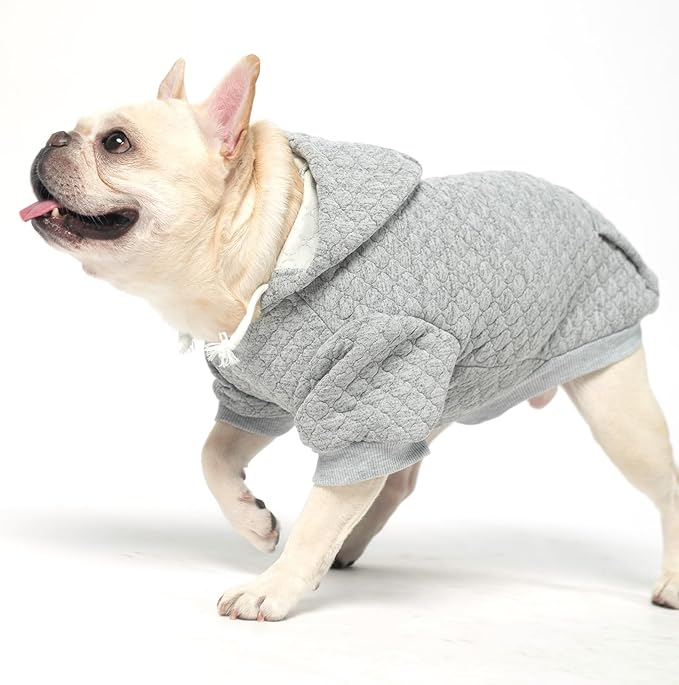 KOOLTAIL Small Dog Sweater, Ultra-Warm & Soft Winter Fall Sphynx Cat Clothes for Cats Only, Lightweight Dog Hoodie Sweatshirt for Small Dogs Boy Girl Yorkie, Chihuahua, Shih-Tzu, Puppy,Gray XS