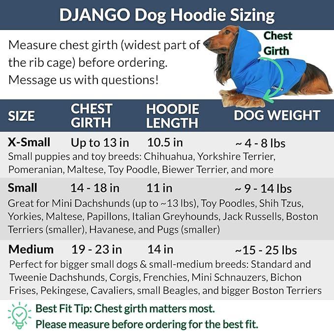 DJANGO Dog Hoodie – Warm Winter Dog Sweater & Fully Lined, Cozy Sweatshirt for Small & Medium Dogs, Dachshunds – Soft, Stretchy, Puppy Hoodie with Leash Portal, Elastic Waistband – Burgundy Red, Small