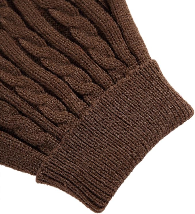 CHBORCHICEN Small Dog Sweaters Knitted Pet Cat Warm Dog Sweatshirt Winter Clothes Kitten Puppy Sweater (XX-Small, Brown)