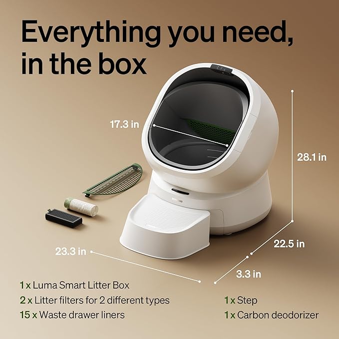 PETLIBRO Luma Automatic Cat Litter Box AI-Camera Waste Analysis, Auto Odor-Control Self Cleaning Cat Litter Box, Open-Top Smart Robot with Multi-Cats Recognition, App Usage Tracking and Safety Sensors