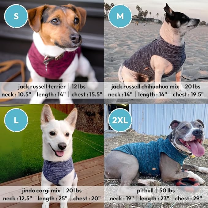 Gooby - Zip Up Fleece Vest, Fleece Jacket Sweater with Zipper Closure and Leash Ring, Turquoise Wash, X-Large