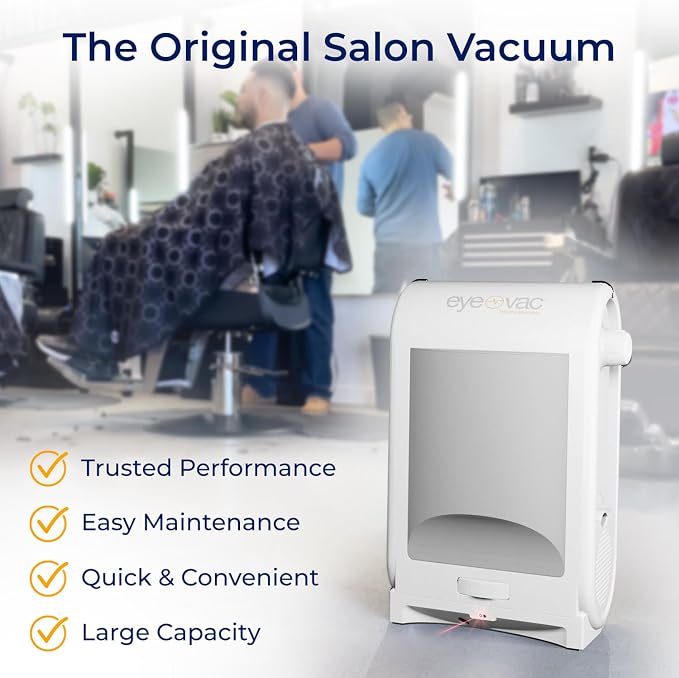 EyeVac Pro Touchless Vacuum Automatic Dustpan - Ultra Fast & Powerful - Great for Sweeping Salon Pet Hair Food Dirt Kitchen, Corded Canister Vacuum, Bagless, Automatic Sensors, 1400 Watt (White) | Durable Plastic Housing, Bagless Canister, Infrared Sen...