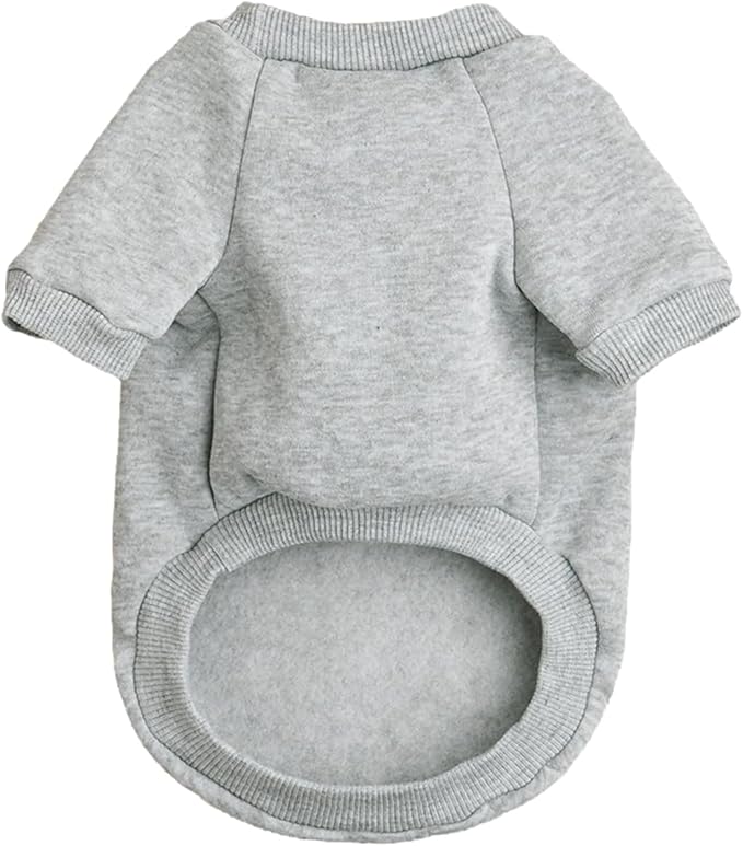 Puppy Sweater for Small Dogs Clothes Warm Winter Cat Clothe Pet Sweatshirt Knitwear Doggie Kitten Clothing, Grey, XX-Small
