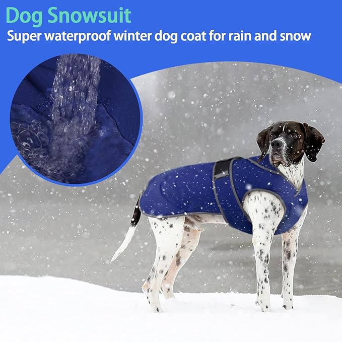 MIGOHI Warm Dog Coat Winter Dog Jacket,Waterproof Cold Weather Coats for Dogs,Fleece Jacket for Small Medium Large Dogs,Reflective Thick Fleece Vest with Leash Hole