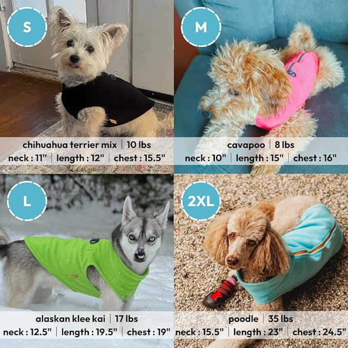 Gooby Zip Up Fleece Dog Sweater - Lime, 2X-Large - Warm Pullover Fleece Step-in Dog Jacket with Dual D Ring Leash for Small to Medium Dogs