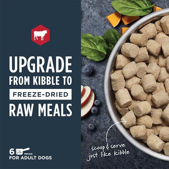Instinct Freeze Dried Raw Meals, Natural Dry Dog Food, Grain Free - Real Beef, 3 oz. Bag