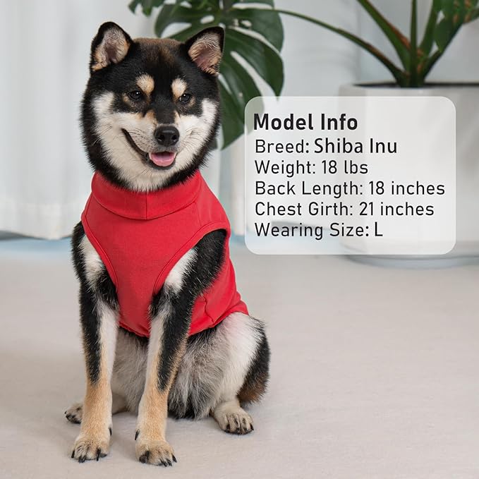KYEESE 2Pack Dog Sweater Warm Dog Sweaters for Large Dogs Warm Lightweight Dogs Clothes Comfy Sleeveless Doggie Sweatshirt Soft Pets Fleece Sweater Turtleneck Pet Coat Red,3XL