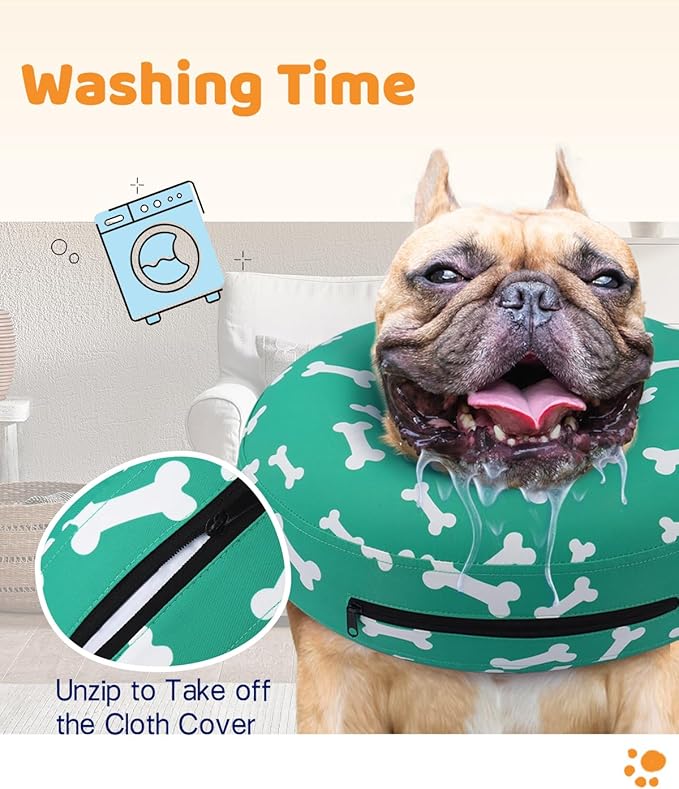 Supet Inflatable Dog Cone Collar Alternative After Surgery, Dog Neck Donut Collar Recovery E Collar, Soft Pet Cone for Small Medium Large Dogs