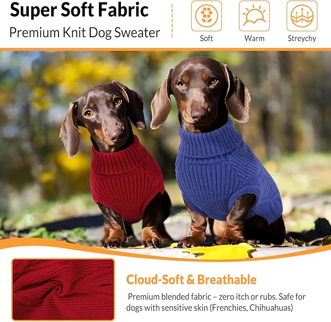 Dog Sweater Pullover, Cable Knit Dog Christmas Sweater, Dogs Sweaters for Small Medium Large Dogs with Harness Hole,Puppy Sweaters Boy Or Girl(Wine Red,XL)
