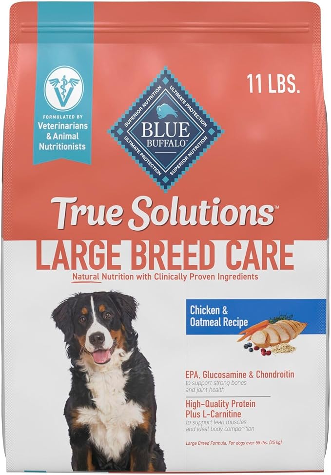 Blue Buffalo True Solutions Large Breed Care Natural Dry Dog Food for Adult Large Breed Dogs, Chicken, 11-lb. Bag