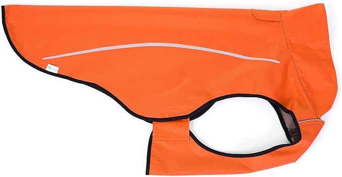 Mile High Life Dog Raincoat, Adjustable Waterproof Reflective Rain Jacket for Small Medium Large Dogs, Lightweight Breathable Pet Rain Coat with Leash Hole(Orange,XXS Chest 16-19")