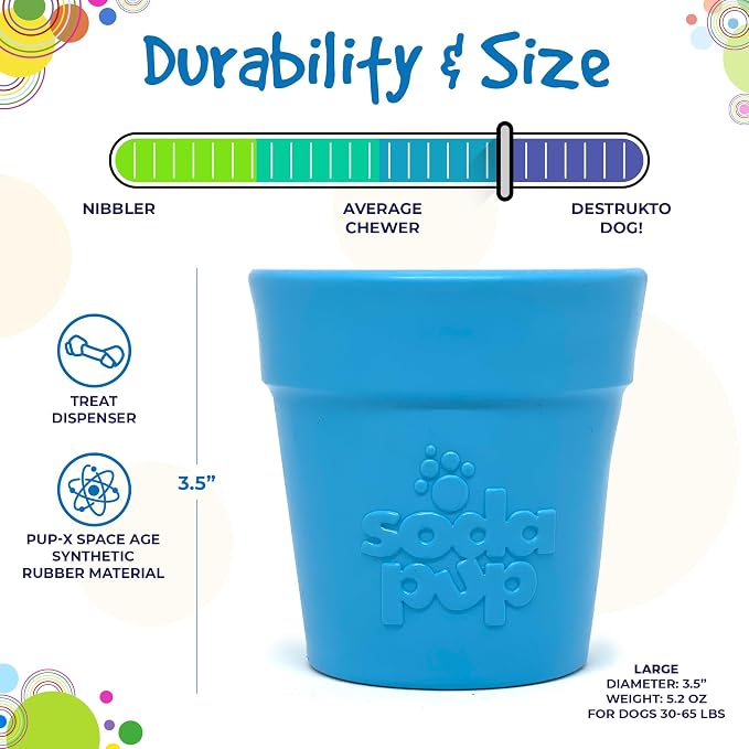 SodaPup Flower Pot – Durable Dog Treat Dispenser & Chew Toy Made in USA from Non-Toxic, Pet Safe, Food Safe Rubber Material for Mental Stimulation, Problem Chewing, Calming Nerves, & More
